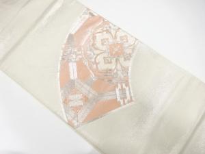 アンティーク　地紙に華紋刺繍袋帯（材料）